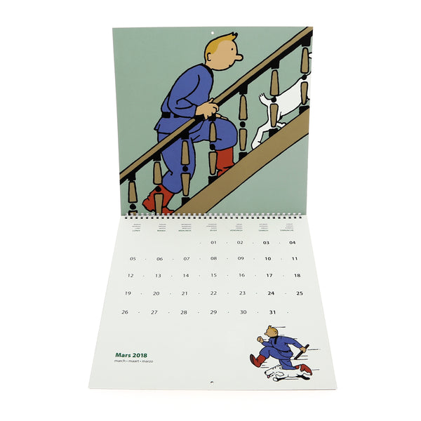 TINTIN: grand calendrier 2018 30 x 30 cm