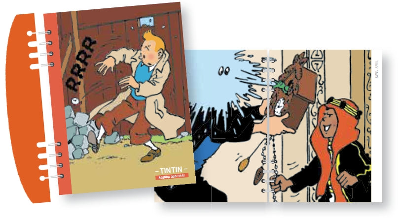 TINTIN - 'QUELLE HEURE EST-IL?' - agenda de bureau 2013 15 x 21 cm