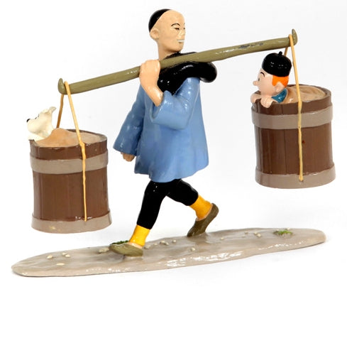 TINTIN: TINTIN, MILOU ET LE CHINOIS - figurine métal (pixi 4541 occasion)