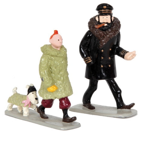 TINTIN: TINTIN, MILOU ET HADDOCK "L'ETOILE MYSTERIEUSE" - figurine métal (pixi 4534 occasion)