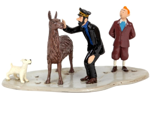 TINTIN: HADDOCK, TINTIN, MILOU ET LE LAMA - figurine métal (pixi 4573 occasion)
