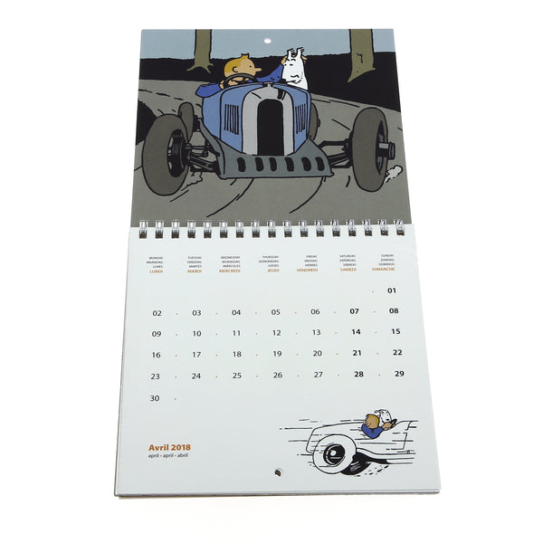 TINTIN: petit calendrier 2018 15 x 15 cm