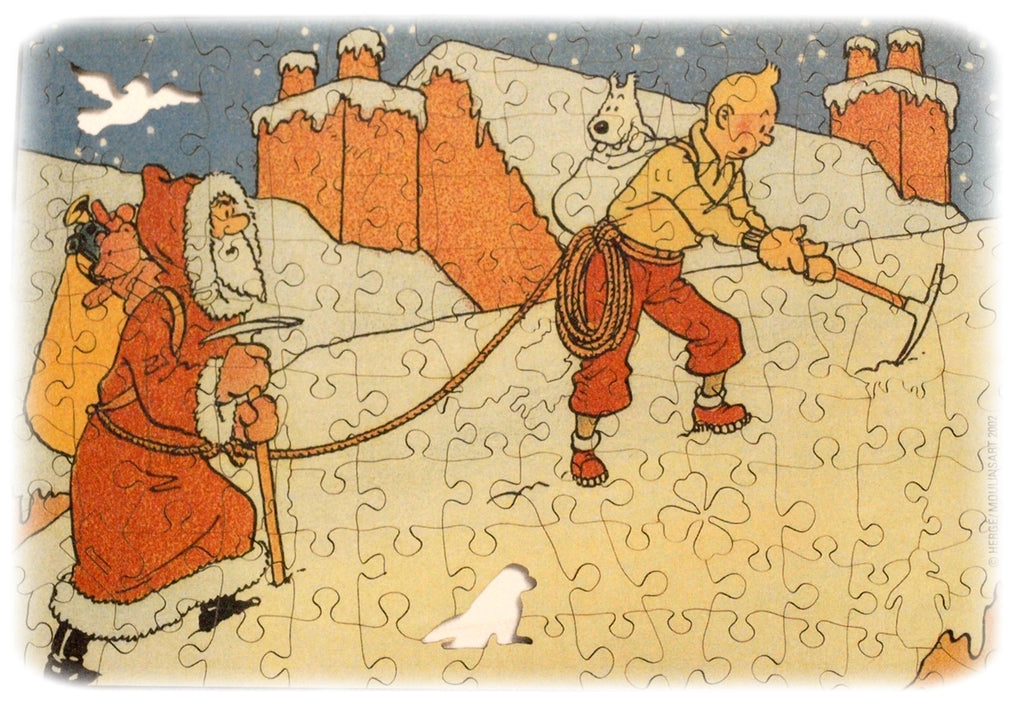 TINTIN: PERE NOEL - puzzle 140 pièces en bois 25 x 36 cm