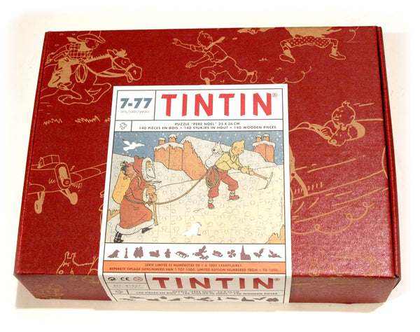 TINTIN: PERE NOEL - puzzle 140 pièces en bois 25 x 36 cm