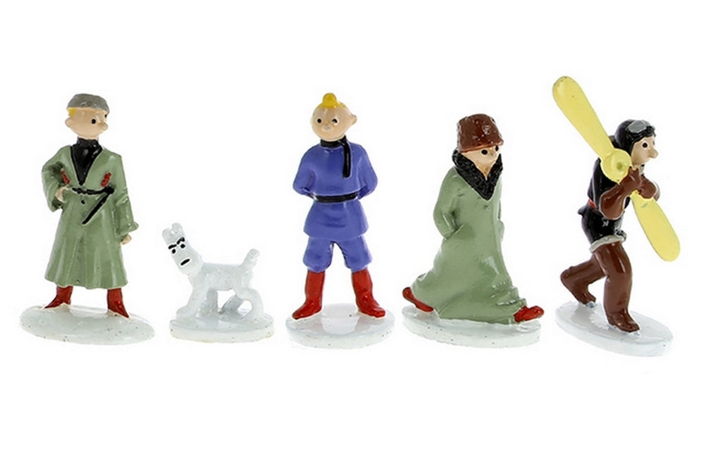 TINTIN: "TINTIN AU PAYS DES SOVIETS (COULEURS)" - coffret de 5 mini figurines métal