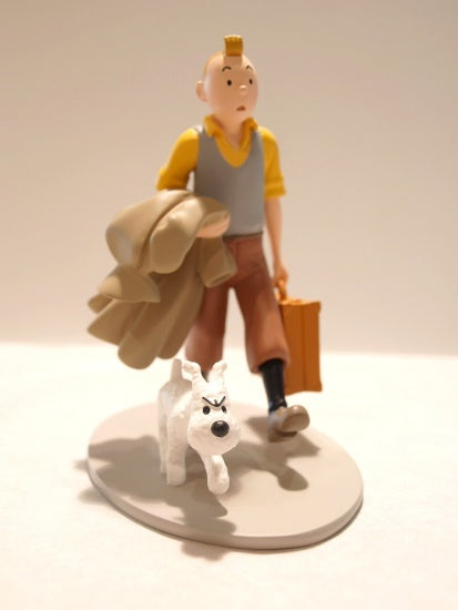 TINTIN: TINTIN & MILOU EN ROUTE - statuette résine 14 cm