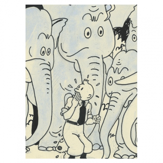TINTIN - NOTEBOOK A6 ELEPHANTS