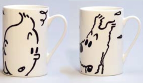 TINTIN - TINTIN & SNOWY - 10.5 cm porcelain mugs