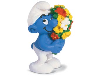 SMURF WITH FLOWERS