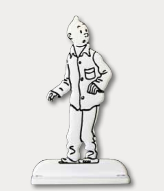 TINTIN: TINTIN EN PYJAMA - 5.5 cm metal figurine