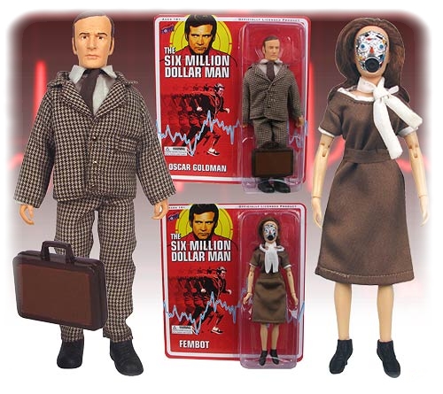 THE SIX MILLION DOLLAR MAN: OSCAR GOLDMAN & FEMBOT - 20 cm retro action dolls