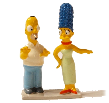 THE SIMPSONS - MARGE & HOMER - 4 cm mini metal figurines