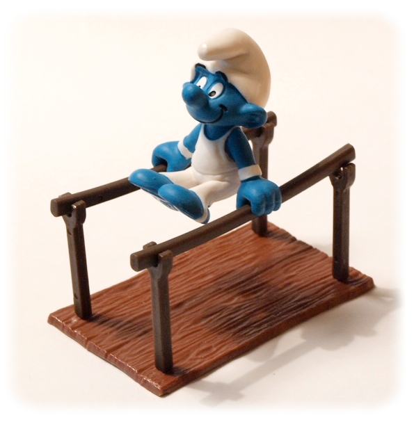 SMURFS - SCHTROUMPF AUX BARRES PARALLELES - 5 cm pvc figurine