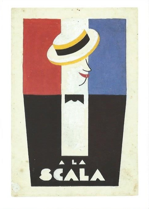 HERGE: A LA SCALA, 1934 - carte postale 12.5 x 17.5 cm