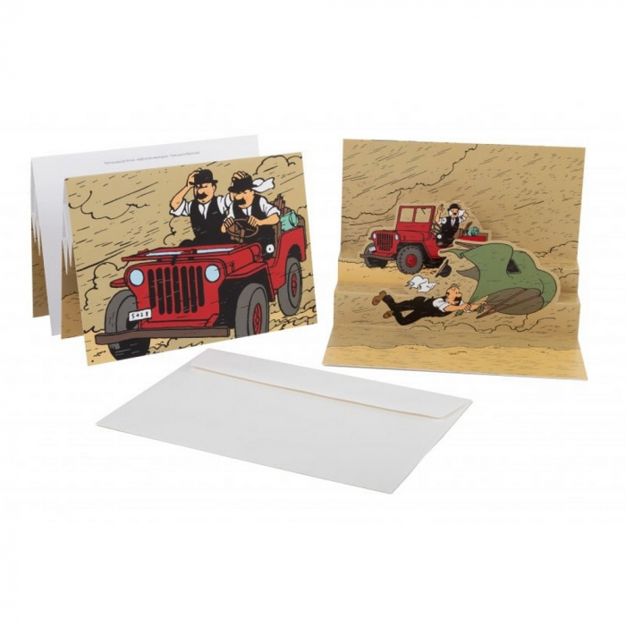Tintin pop-up postcard Land of Black Gold + envelope 17 x 23 cm (51012)