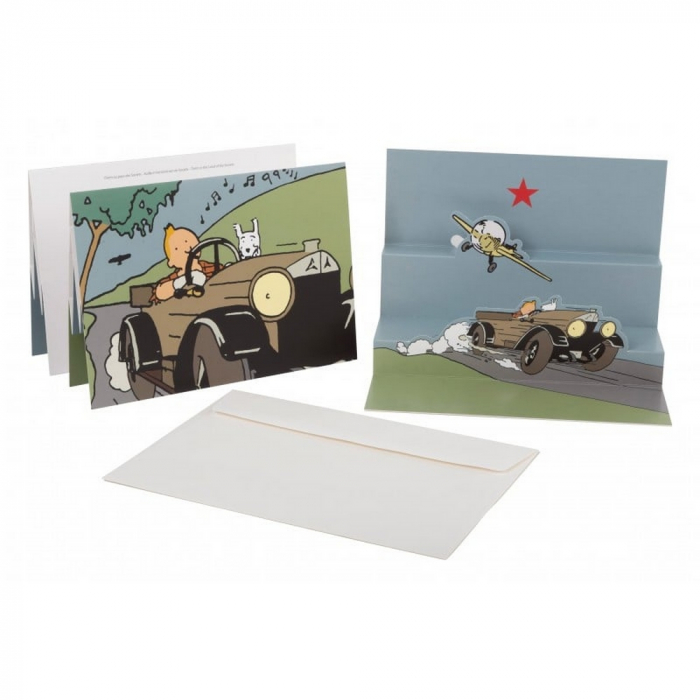 Tintin pop-up postcard Soviets + envelope 17 x 23 cm (51011)