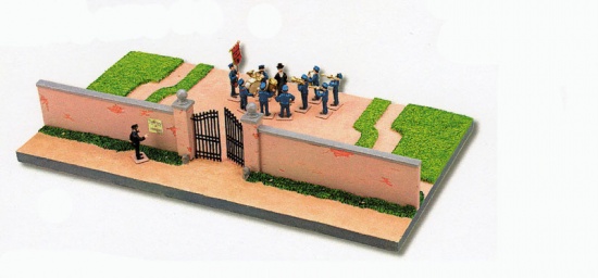 TINTIN: BAND FROM THE MOULINSART CASTLE - resin diorama + metal figures