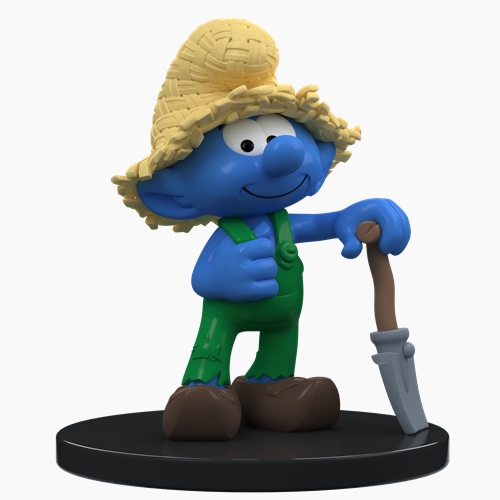 Figurine Farmer Smurf Blue Resin by Puppy (700111)