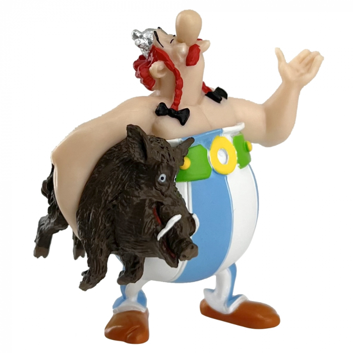 Figurine Astérix Obélix portant un sanglier Plastoy (60612)