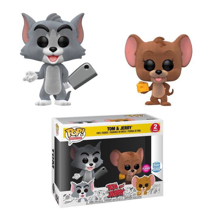 TOM & JERRY: TOM & JERRY (FLOCKED, FUNKO-SHOP LIMITED EDITION), FUNKO POP! ANIMATION - 10 cm vinyl figures 2 pack