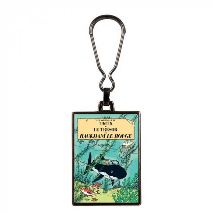 Porte-clés métal Tintin couvertures Le trésor de Rackham Le Rouge Moulinsart 2022 (42537)