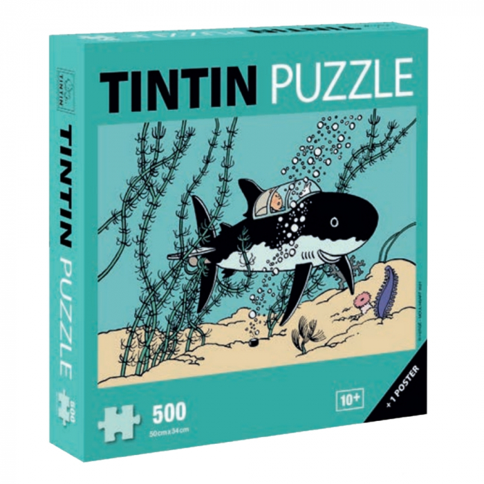 Tintin Jigsaw Puzzle Shark Submarine 500 pieces 50 x 34 cm + poster