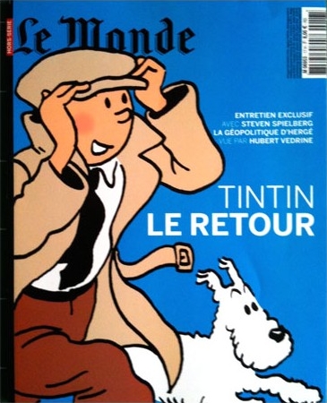 TINTIN - LE RETOUR, couverture bleue - hors-série Le Monde décembre 2009/janvier 2010