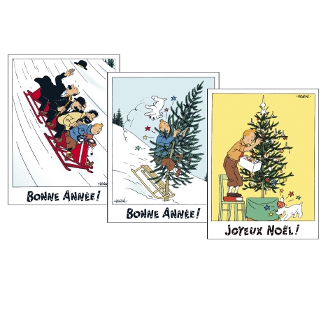 TINTIN - CHRISTMAS CARDS - postcards set