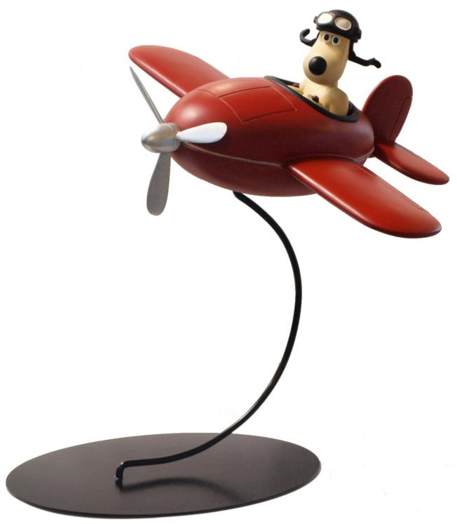 WALLACE & GROMIT, A CLOSE SHAVE - GROMIT IN THE AEROPLANE - 34 cm resin statue