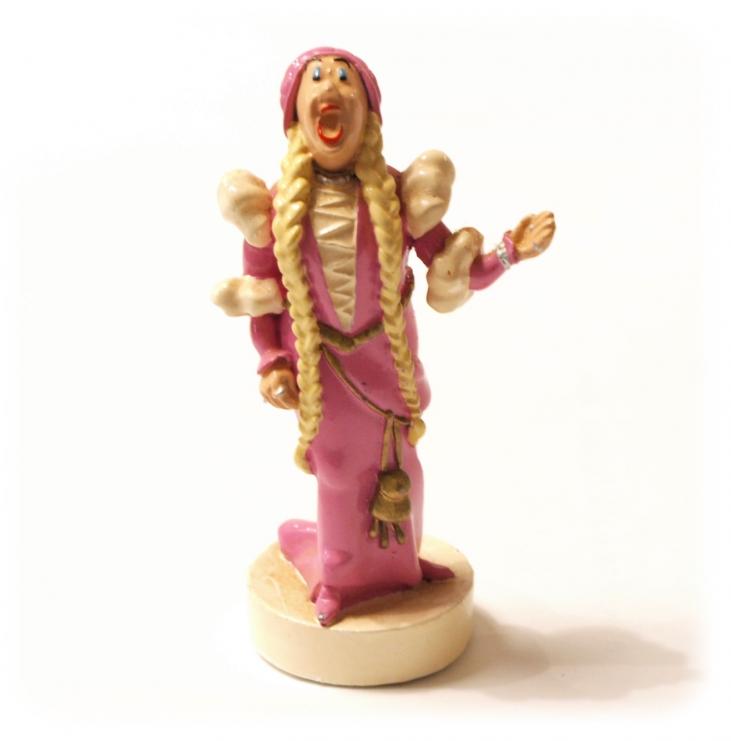 TINTIN: PIECE DU JEU D'ECHECS, BIANCA CASTAFIORE - 8 cm metal figurine (pixi 40530, second hand item)