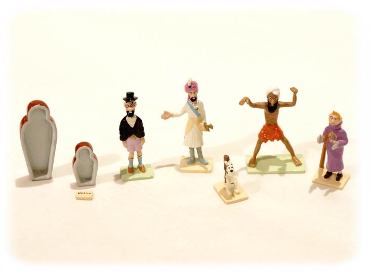 TINTIN - CIGARS OF THE PHARAOH - boxset of 5 mini metal figurines