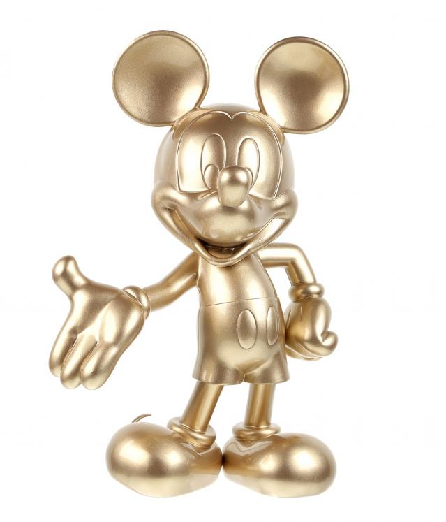 MICKEY - WELCOME, GOLD - 30 cm resin statue