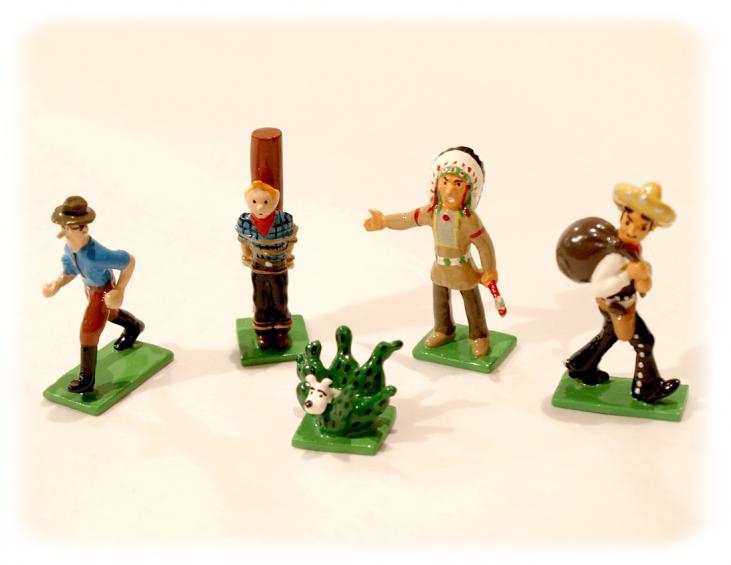 TINTIN - FAR-WEST- boxset of 5 mini metal figurines