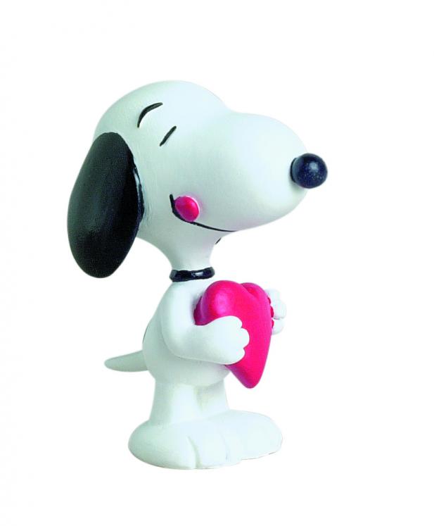 Figurine Snoopy holding a heart Plastoy (62806)