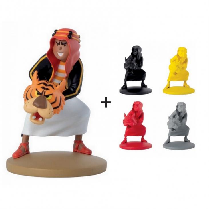 Figurine Tintin: Abdallah et la tête de Tigre Tintinimaginatio 2024 (42250) + 4 figurines monochromes