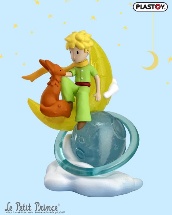 Figurine Le Petit Prince et le renard sur la lune Plastoy (40454)