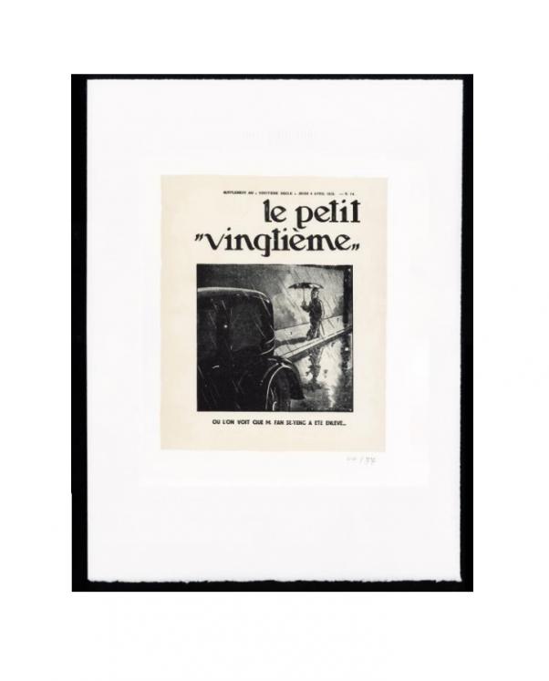 TINTIN: LE PETIT VINGTIEME 04 AVRIL 1935 - estampe lithographique 40 x 60 cm