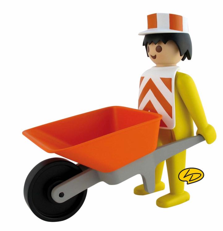 PLAYMOBIL - THE WORKER WITH HIS WHEELBARROW - 24 cm resin statue