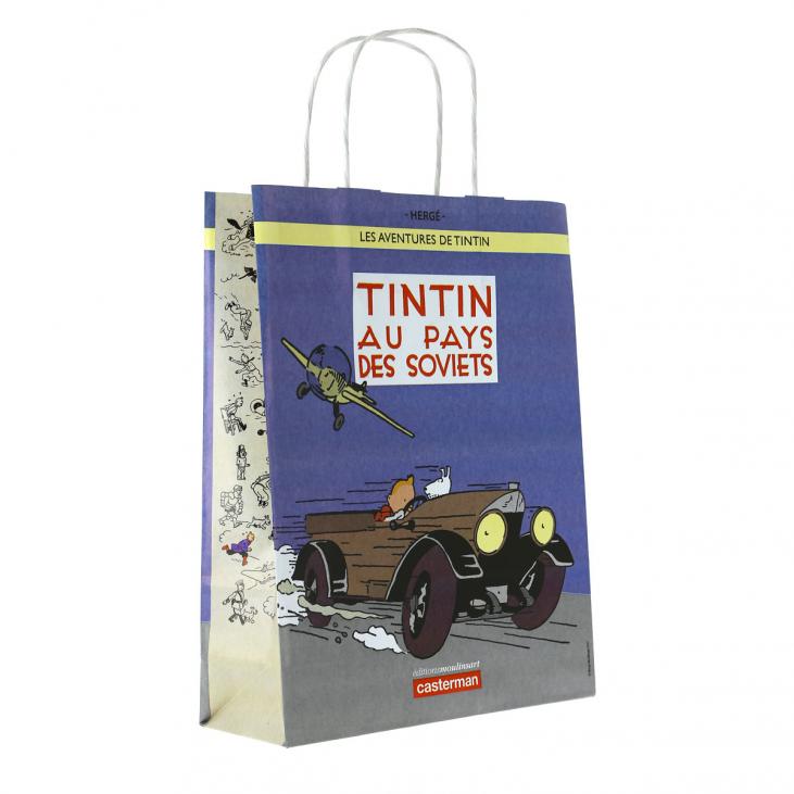 TINTIN:  TINTIN AU PAYS DES SOVIETS - sac en papier 25 x 32 cm