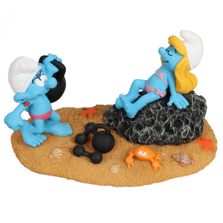 Smurfs decoration Smurfette and Hefty Smurf (Beach series) Aqua Della (234/472569)