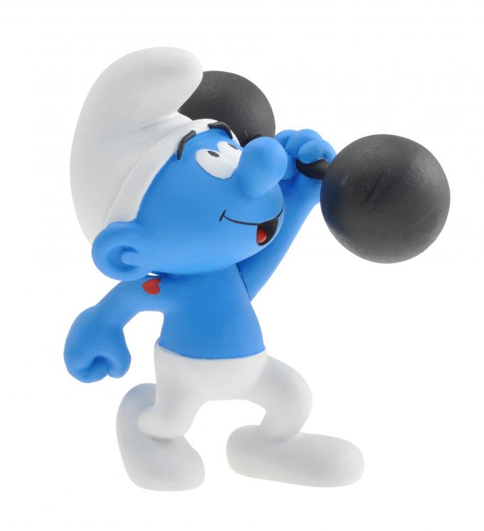 THE SMURFS: SMURF with WEIGHTS - 12 cm resin statue