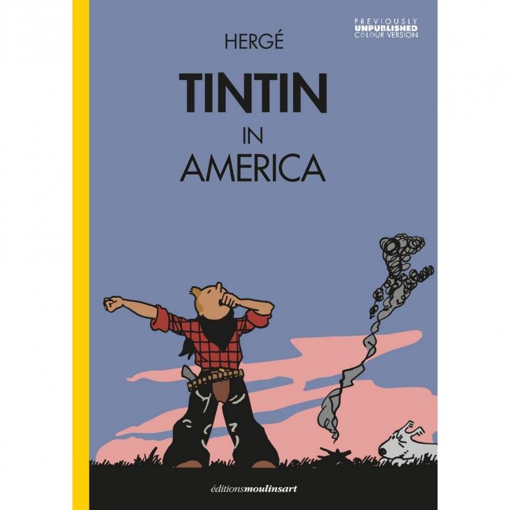 TINTIN: TINTIN IN AMERICA (Tintin awakes cover) - ENGLISH colorized edition