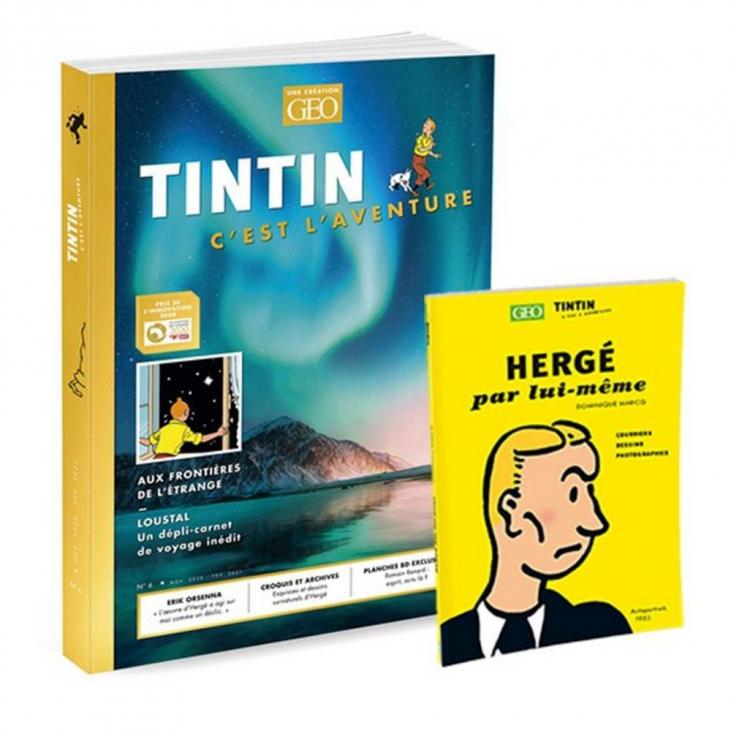 TINTIN: TINTIN C'EST L'AVENTURE N°6, AUX FRONTIERES DE L'ETRANGE - revue Nov. 2020 - Fév. 2021 + HERGE PAR LUI-MEME