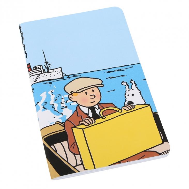 TINTIN: TINTIN AND SNOWY IN BOAT - notebook 12.5 x 20 cm
