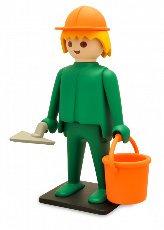 PLAYMOBIL: THE CONSTRUCTION WORKER - 21 cm resin statue