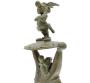 ASTERIX - OBELIX HOLDING ASTERIX ON THE SHIELD - bronze statuette 28 cm