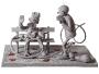 LES CASES DE FRANQUIN, SPIROU: LA FESSEE SPIROU, FANTASIO, LE MARSUPILAMI et SPIP - 14 cm resin statue (monochrome version)