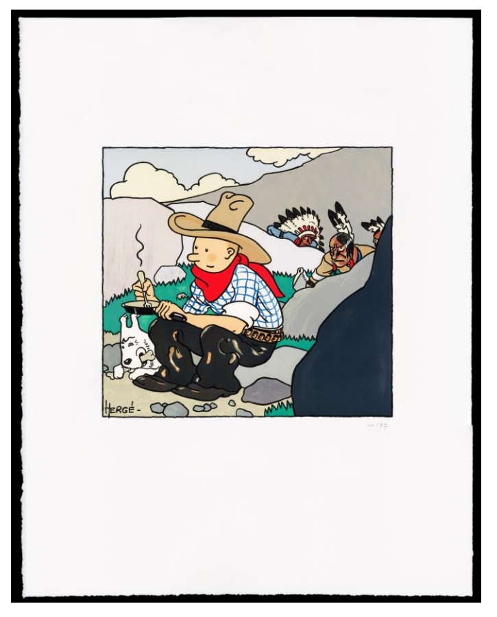 Affiche Offset Tintin Tintin en Amérique Moulinsart 