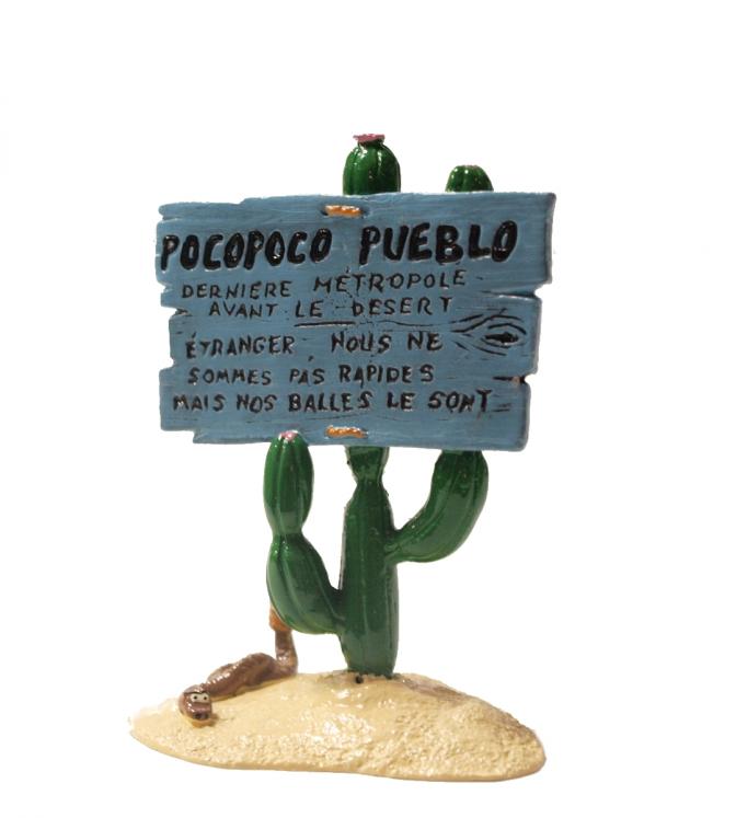 LUCKY LUKE: PANNEAU POCOPOCO PUEBLO - figurine métal