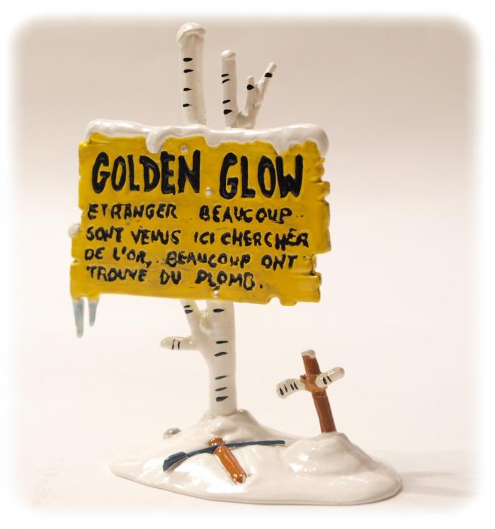 LUCKY LUKE: PANNEAU GOLDEN GLOW - figurine métal